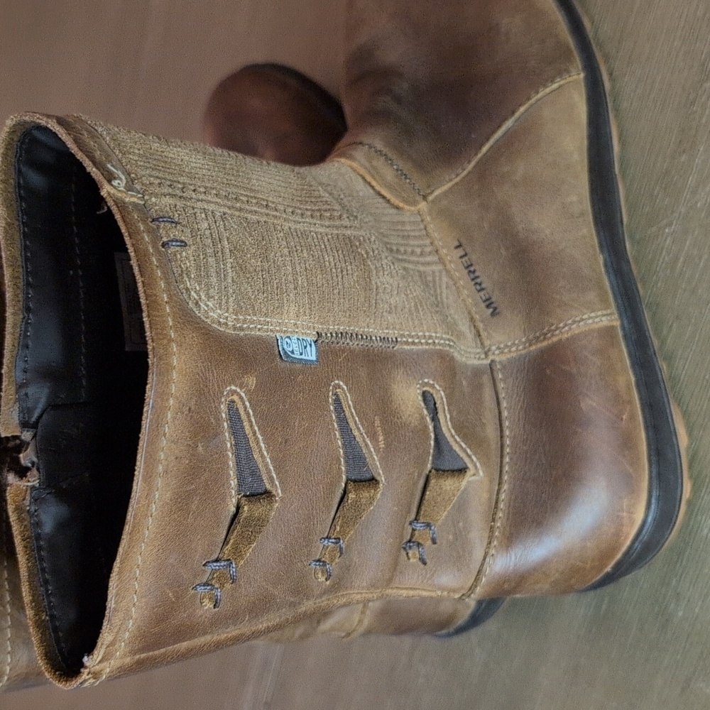 Merrell Ashland Vee Leather Suede Waterproof Mid Calf Boots Tan Women’s 10 - Picture 4 of 12